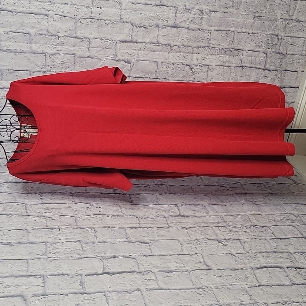 KATY D Red Short Sleeves Knit Shift Dress Size‎ 26/28